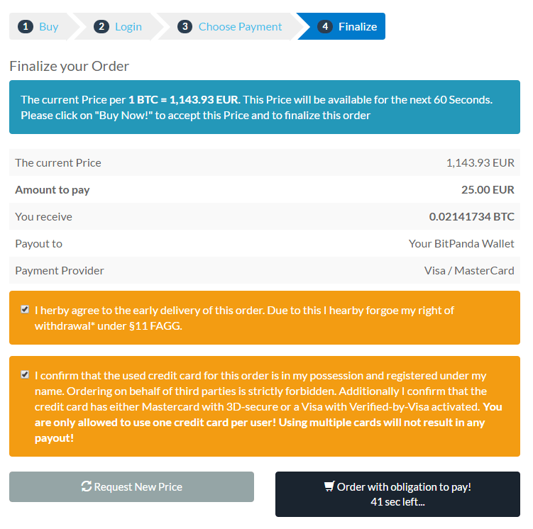 do you lock in price when you buy bitcoin