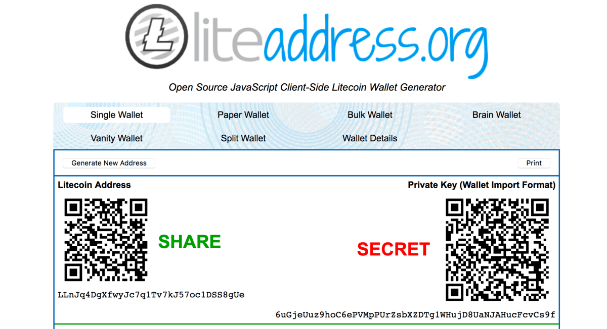 Trusted paper wallet litecoin биткоины кефире