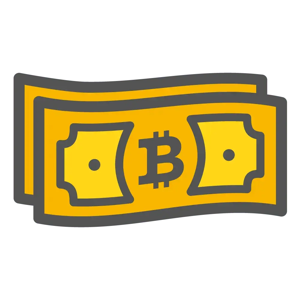 bitcoin dollar bills icon