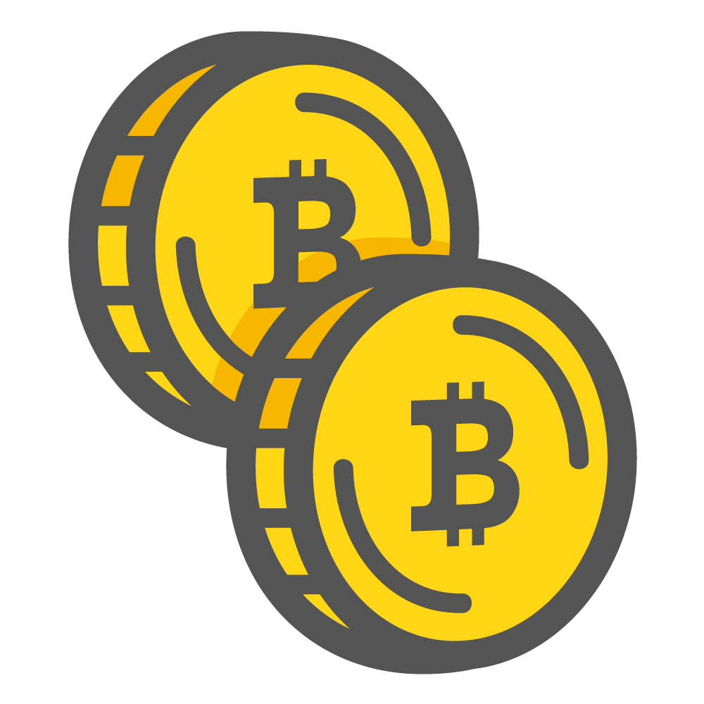two bitcoins icon