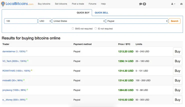 buy bitcoin on localbitcoins using paypal
