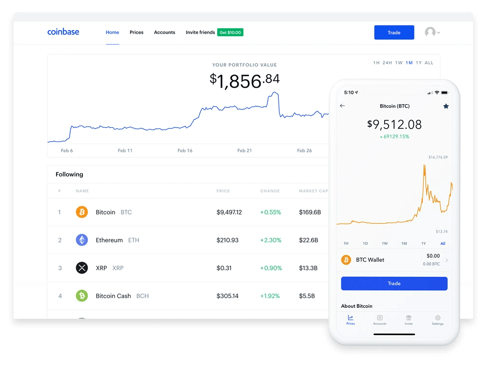 coinbase home page