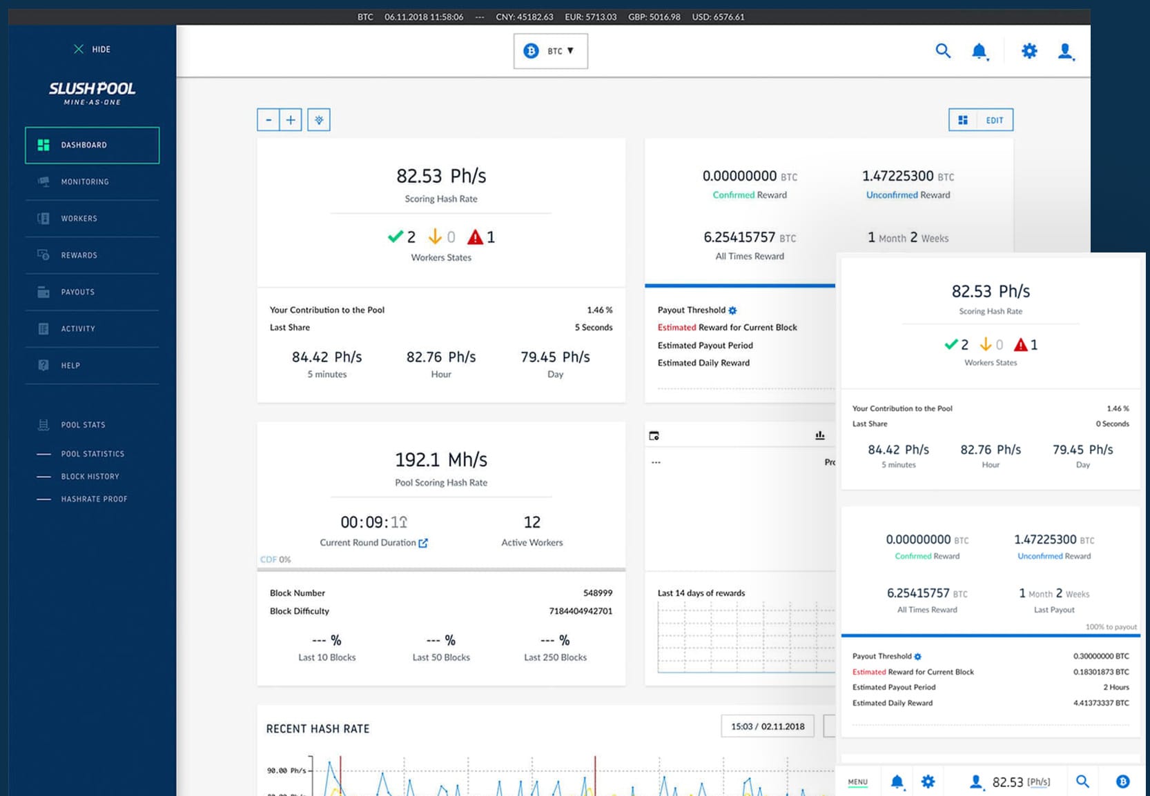 Slush Pool User Interface