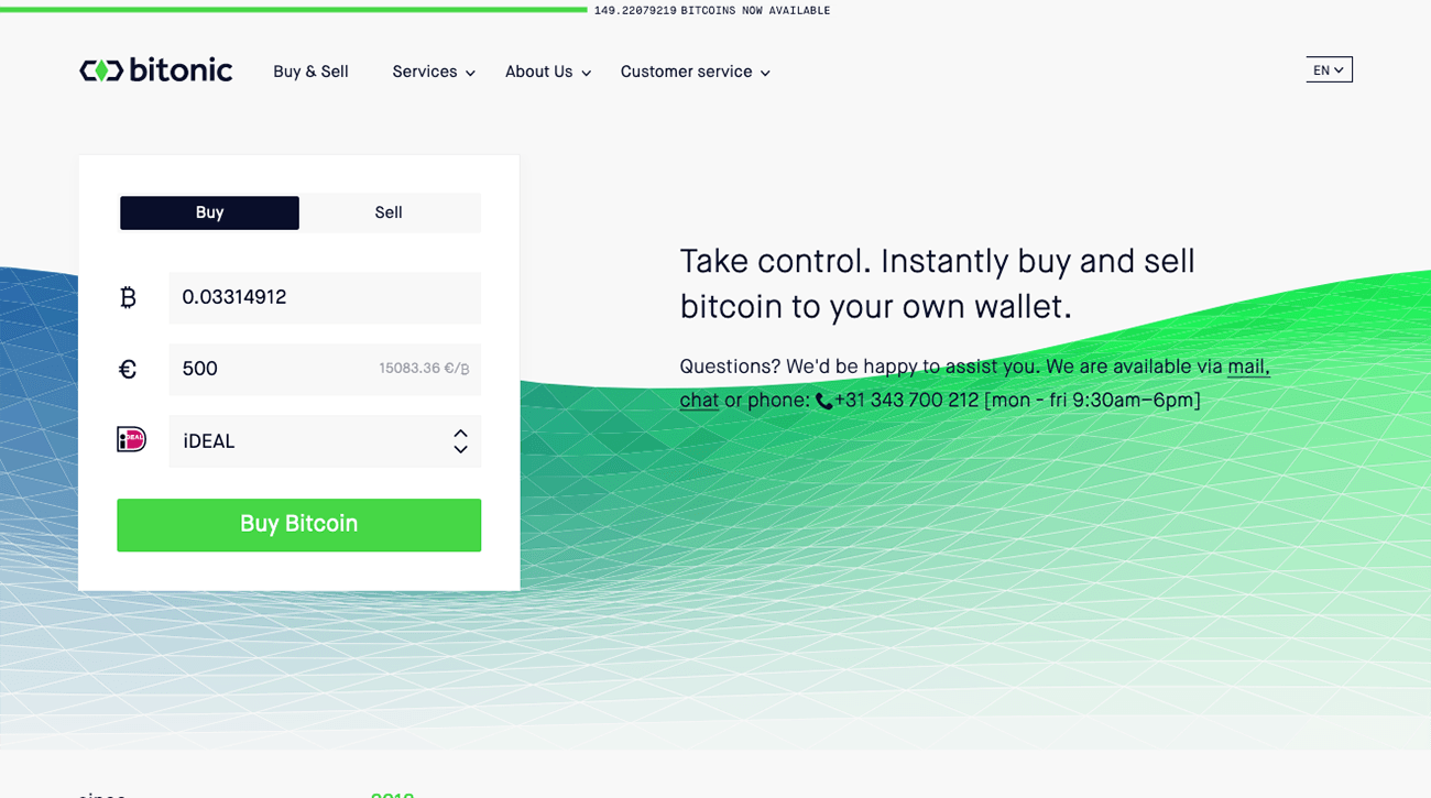 screenshot Bitonic homepage