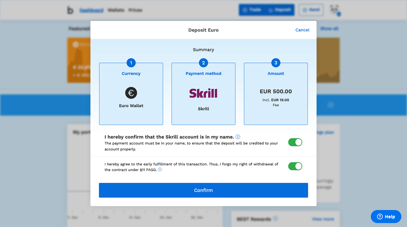 bitpanda transaction overview