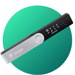 ledger nano x with green background