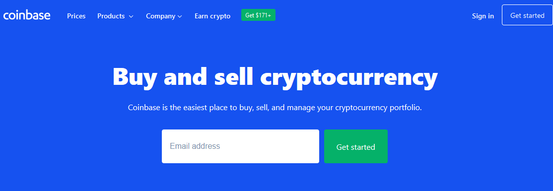 coinbase homepage